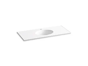 KOHLER K-2891-1 Ceramic/Impressions 49" oval vanity-top bathroom sink with single faucet hole