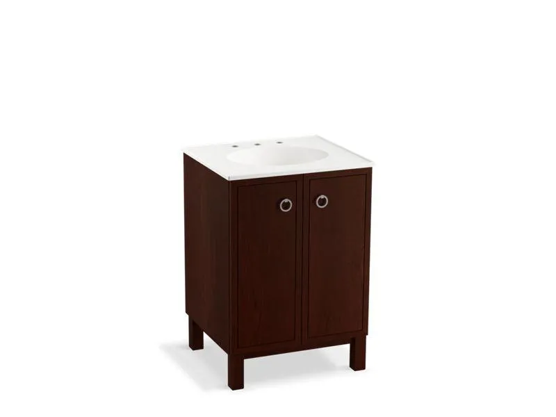 KOHLER K-99500-LG-1WA Jacquard 24" bathroom vanity cabinet with furniture legs and 2 doors