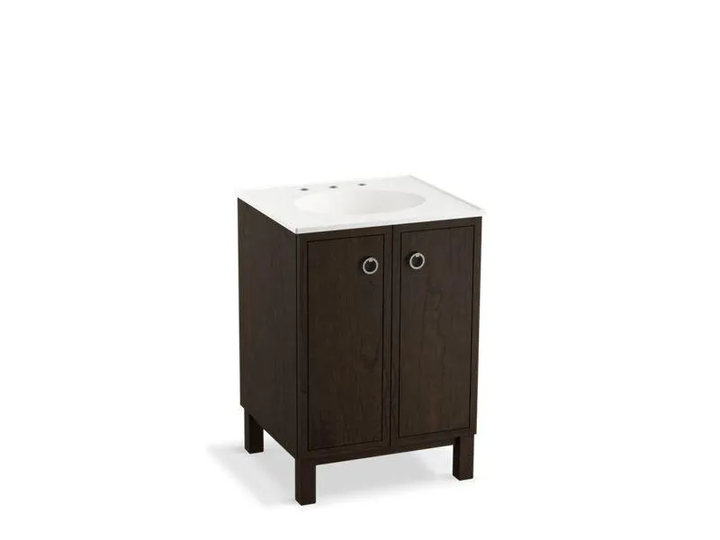 KOHLER K-99500-LG-1WA Jacquard 24" bathroom vanity cabinet with furniture legs and 2 doors