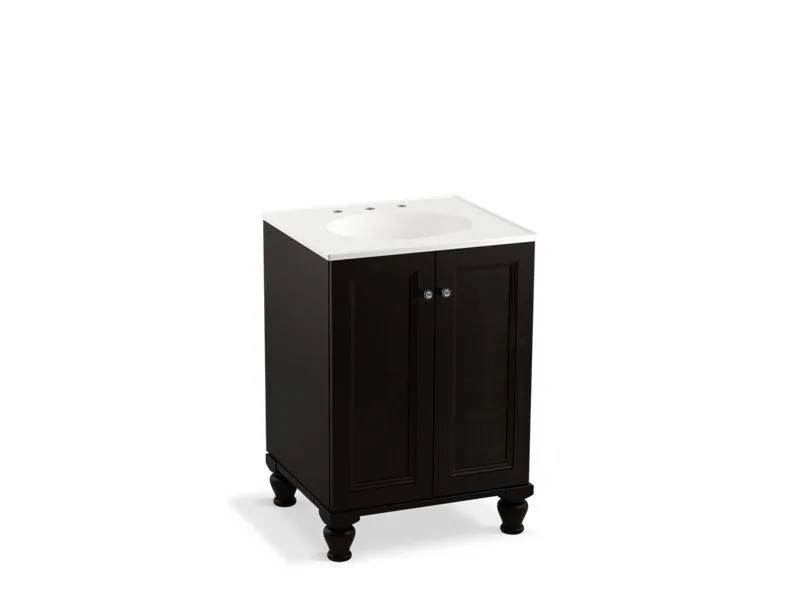 KOHLER K-99513-LG-1WA Damask 24" bathroom vanity cabinet with furniture legs and 2 doors