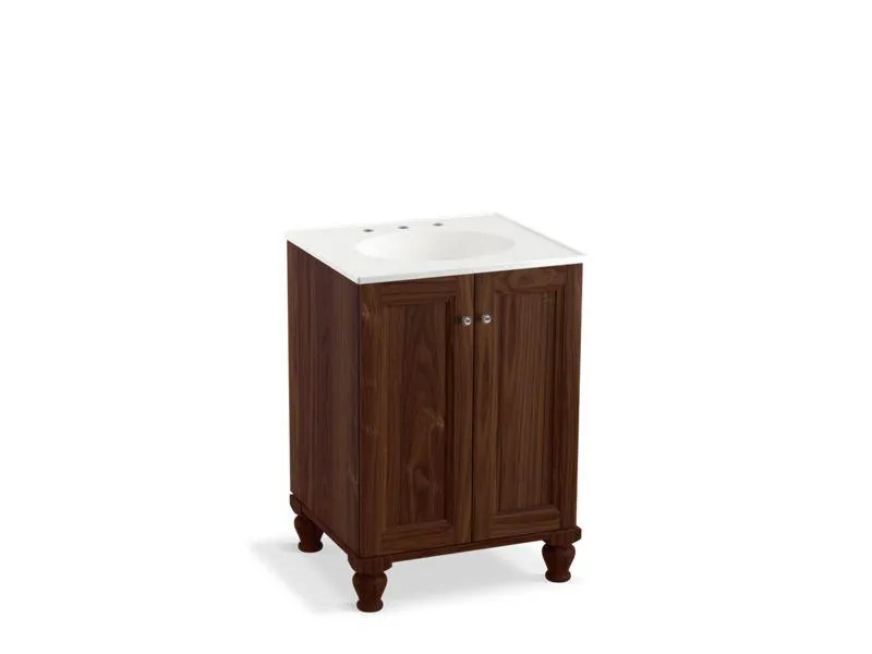 KOHLER K-99513-LG-1WA Damask 24" bathroom vanity cabinet with furniture legs and 2 doors