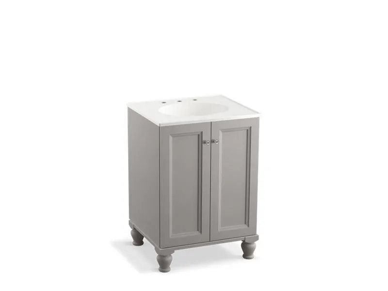 KOHLER K-99513-LG-1WA Damask 24" bathroom vanity cabinet with furniture legs and 2 doors