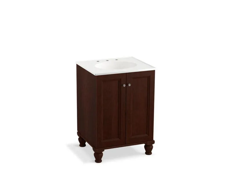KOHLER K-99513-LG-1WA Damask 24" bathroom vanity cabinet with furniture legs and 2 doors