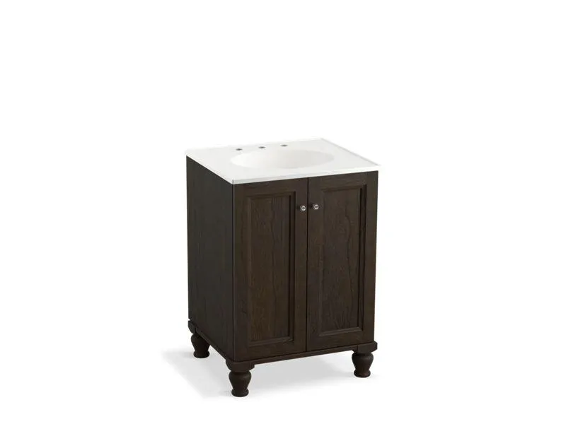 KOHLER K-99513-LG-1WA Damask 24" bathroom vanity cabinet with furniture legs and 2 doors