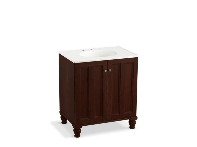 KOHLER K-99515-LG-1WA Damask 30" bathroom vanity cabinet with furniture legs and 2 doors
