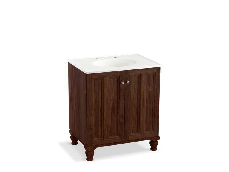 KOHLER K-99515-LG-1WA Damask 30" bathroom vanity cabinet with furniture legs and 2 doors