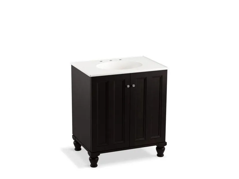 KOHLER K-99515-LG-1WA Damask 30" bathroom vanity cabinet with furniture legs and 2 doors