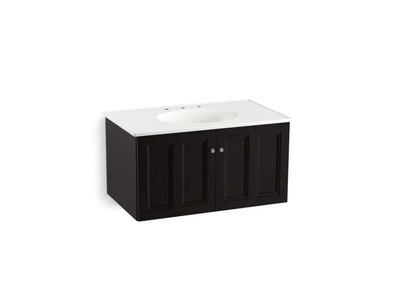 KOHLER K-99518-1WA Damask 36" wall-hung bathroom vanity cabinet with 2 doors