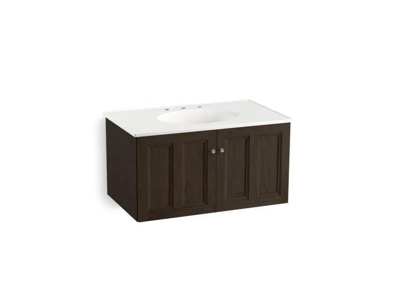 KOHLER K-99518-1WA Damask 36" wall-hung bathroom vanity cabinet with 2 doors
