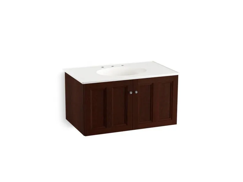 KOHLER K-99518-1WA Damask 36" wall-hung bathroom vanity cabinet with 2 doors