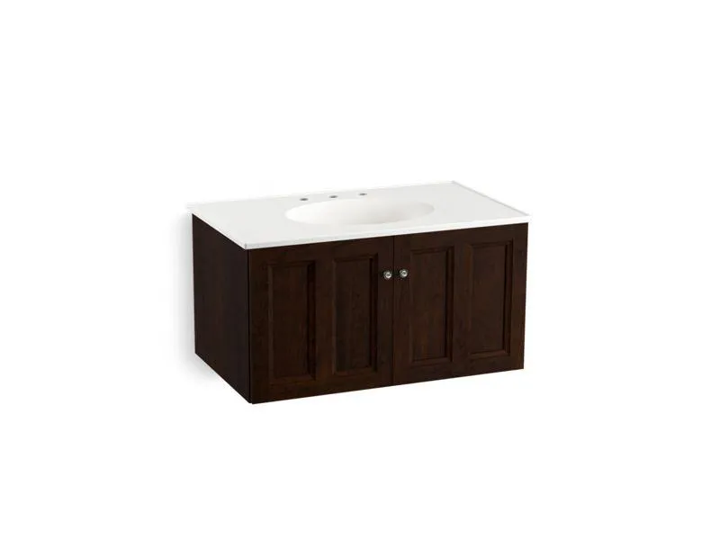 KOHLER K-99518-1WA Damask 36" wall-hung bathroom vanity cabinet with 2 doors