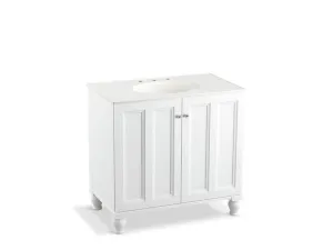 KOHLER K-99518-LG-1WA Damask 36" bathroom vanity cabinet with furniture legs and 2 doors