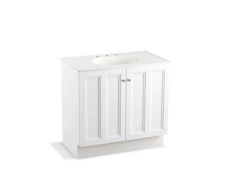 KOHLER K-99518-TK-1WA Damask 36" bathroom vanity cabinet with toe kick and 2 doors