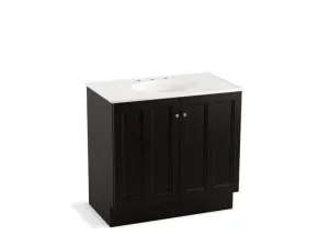 KOHLER K-99518-TK-1WA Damask 36" bathroom vanity cabinet with toe kick and 2 doors