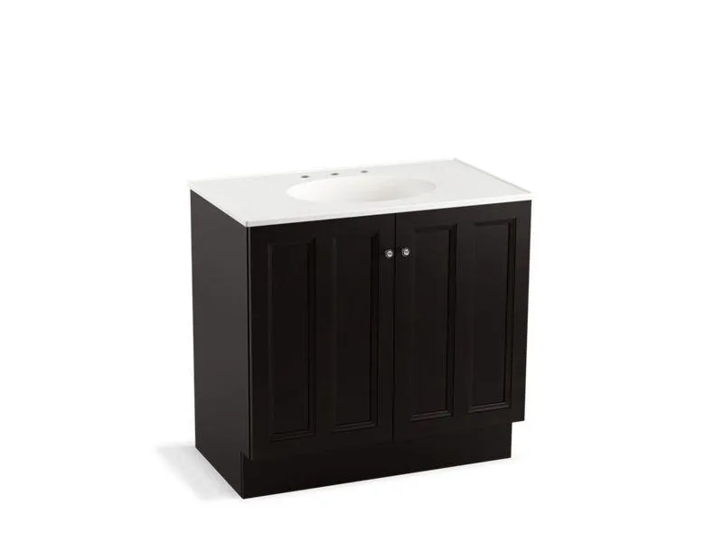 KOHLER K-99518-TK-1WA Damask 36" bathroom vanity cabinet with toe kick and 2 doors