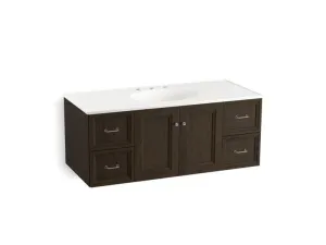 KOHLER K-99522-1WA Damask 48" wall-hung bathroom vanity cabinet with 2 doors and 4 drawers