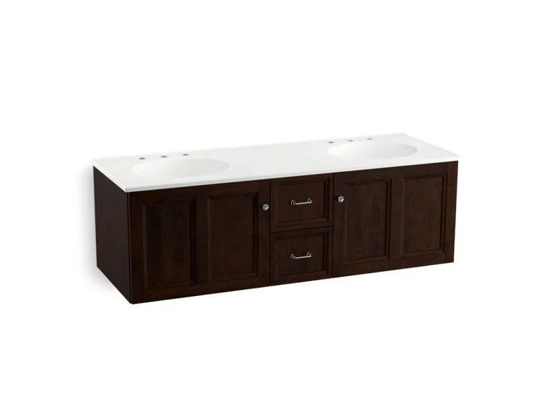 KOHLER K-99524-1WA Damask 60" wall-hung bathroom vanity cabinet with 2 doors and 2 drawers