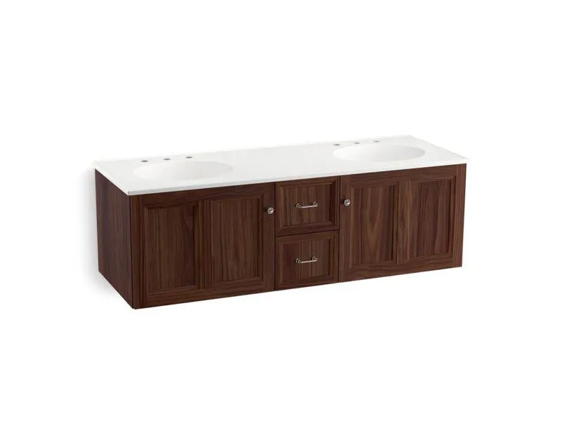 KOHLER K-99524-1WA Damask 60" wall-hung bathroom vanity cabinet with 2 doors and 2 drawers