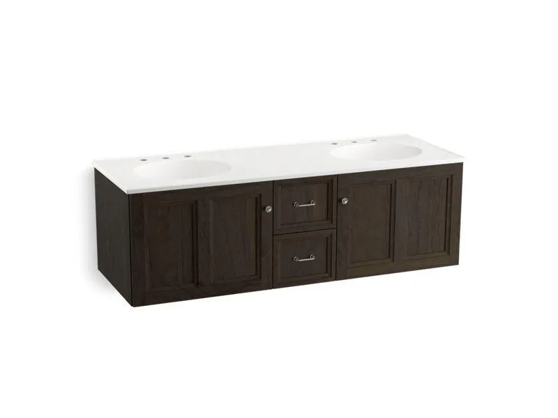 KOHLER K-99524-1WA Damask 60" wall-hung bathroom vanity cabinet with 2 doors and 2 drawers