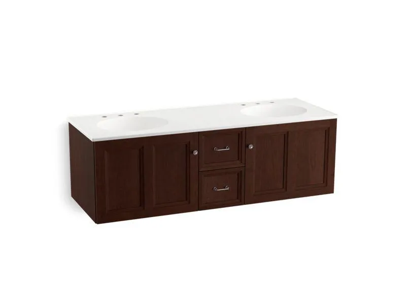 KOHLER K-99524-1WA Damask 60" wall-hung bathroom vanity cabinet with 2 doors and 2 drawers