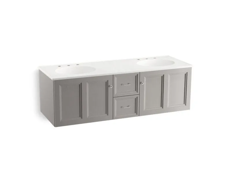 KOHLER K-99524-1WA Damask 60" wall-hung bathroom vanity cabinet with 2 doors and 2 drawers