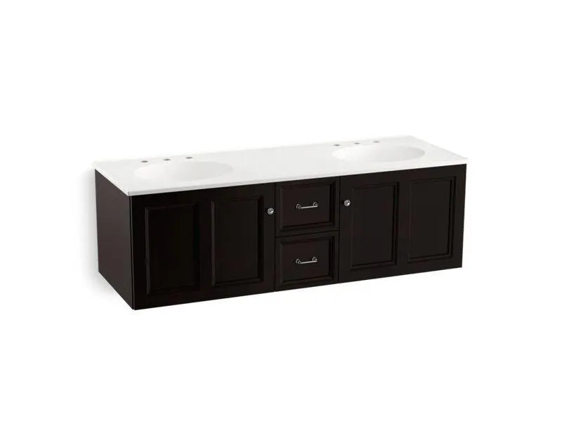 KOHLER K-99524-1WA Damask 60" wall-hung bathroom vanity cabinet with 2 doors and 2 drawers