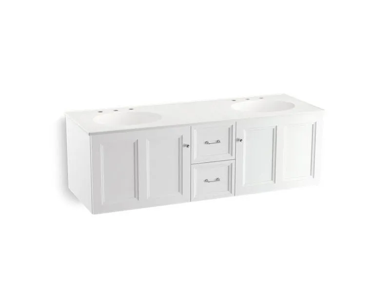 KOHLER K-99524-1WA Damask 60" wall-hung bathroom vanity cabinet with 2 doors and 2 drawers