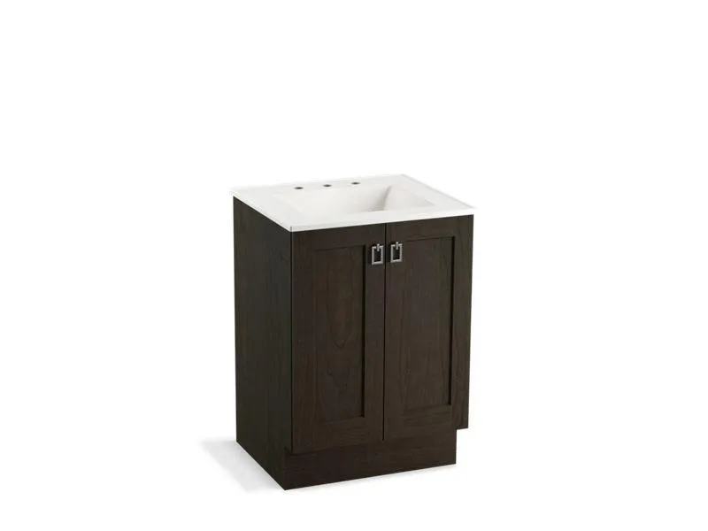 KOHLER K-99526-TK-1WA Poplin 24" bathroom vanity cabinet with toe kick and 2 doors