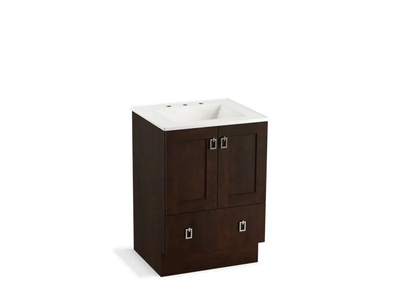 KOHLER K-99527-TK-1WA Poplin 24" bathroom vanity cabinet with toe kick, 2 doors and 1 drawer