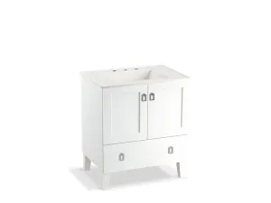 KOHLER K-99529-LG-1WA Poplin 30" bathroom vanity cabinet with legs, 2 doors and 1 drawer