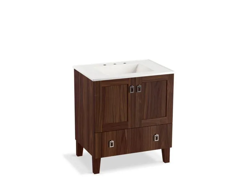 KOHLER K-99529-LG-1WA Poplin 30" bathroom vanity cabinet with legs, 2 doors and 1 drawer