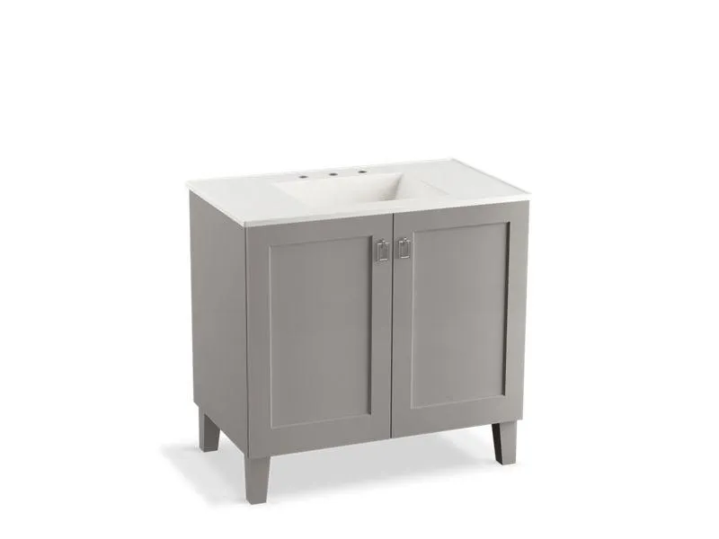 KOHLER K-99531-LG-1WA Poplin 36" bathroom vanity cabinet with legs and 2 doors