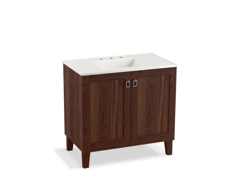 KOHLER K-99531-LG-1WA Poplin 36" bathroom vanity cabinet with legs and 2 doors
