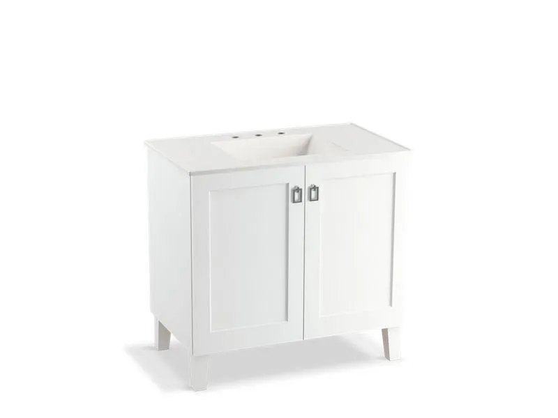 KOHLER K-99531-LG-1WA Poplin 36" bathroom vanity cabinet with legs and 2 doors