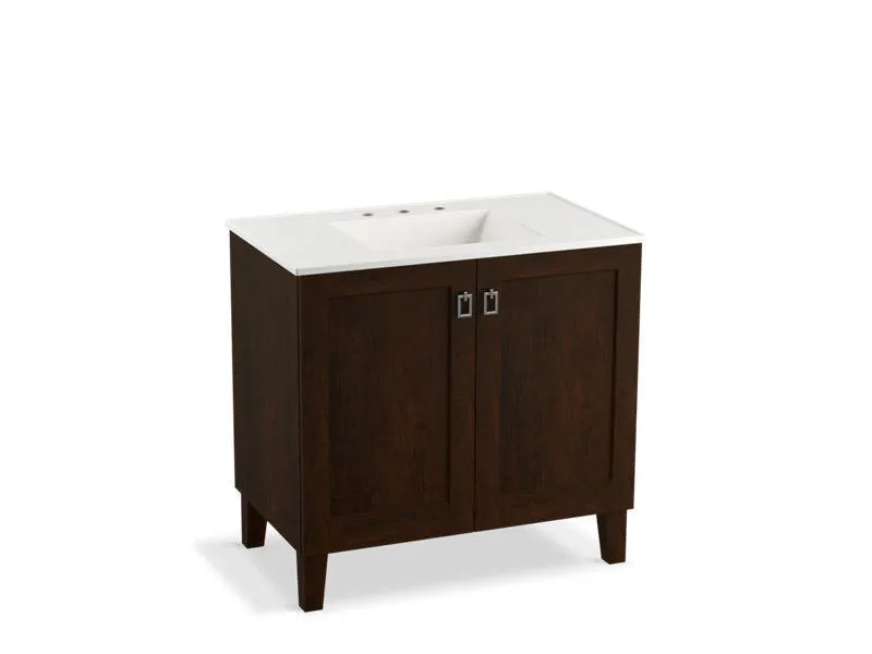 KOHLER K-99531-LG-1WA Poplin 36" bathroom vanity cabinet with legs and 2 doors