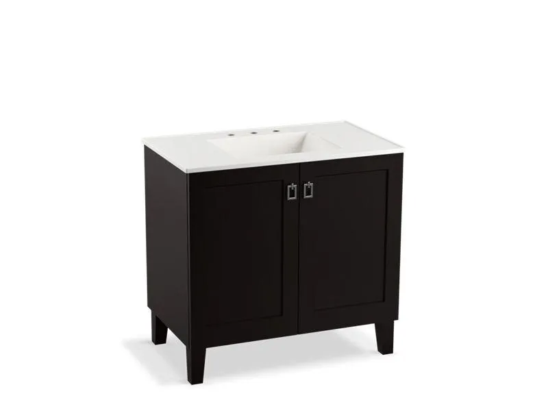 KOHLER K-99531-LG-1WA Poplin 36" bathroom vanity cabinet with legs and 2 doors