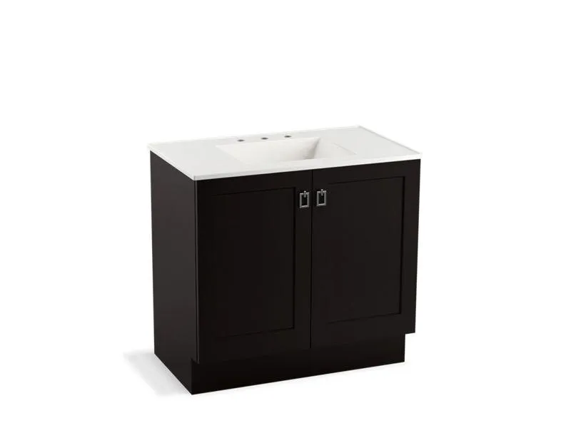 KOHLER K-99531-TK-1WA Poplin 36" bathroom vanity cabinet with toe kick and 2 doors