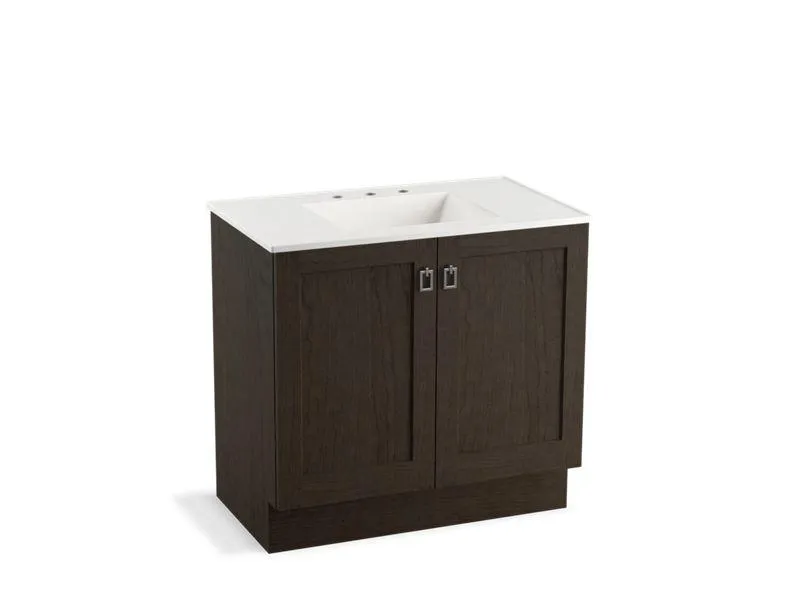 KOHLER K-99531-TK-1WA Poplin 36" bathroom vanity cabinet with toe kick and 2 doors