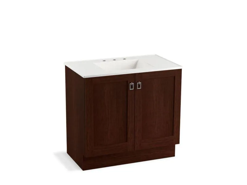 KOHLER K-99531-TK-1WA Poplin 36" bathroom vanity cabinet with toe kick and 2 doors