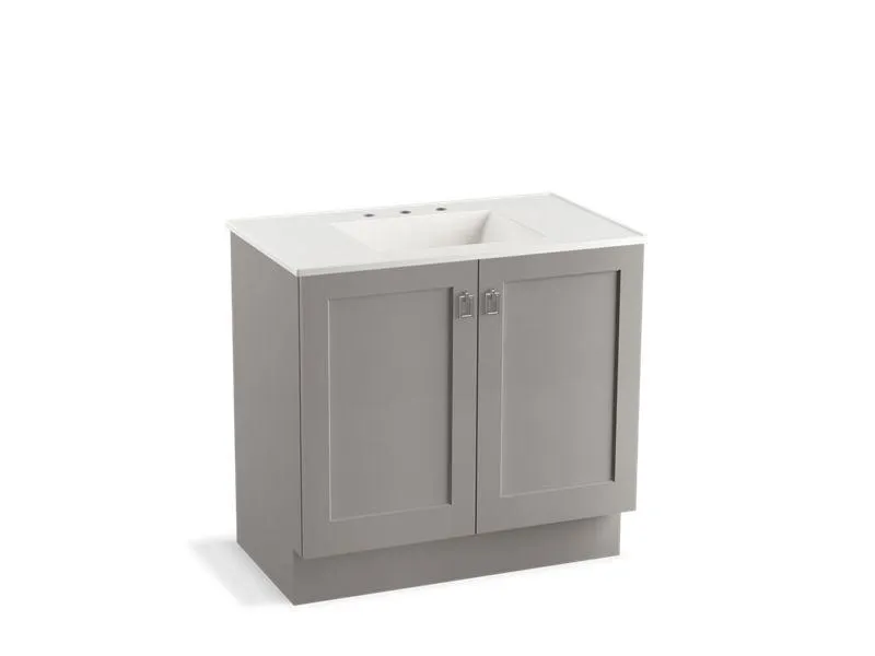 KOHLER K-99531-TK-1WA Poplin 36" bathroom vanity cabinet with toe kick and 2 doors
