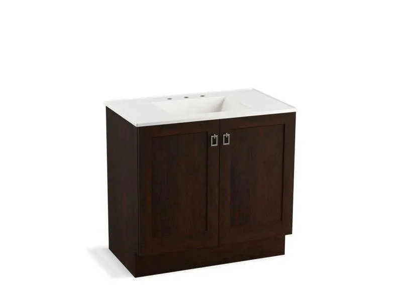 KOHLER K-99531-TK-1WA Poplin 36" bathroom vanity cabinet with toe kick and 2 doors
