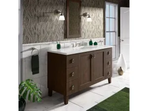 KOHLER K-99536-LG-1WA Poplin 60" bathroom vanity cabinet with legs, 2 doors and 6 drawers