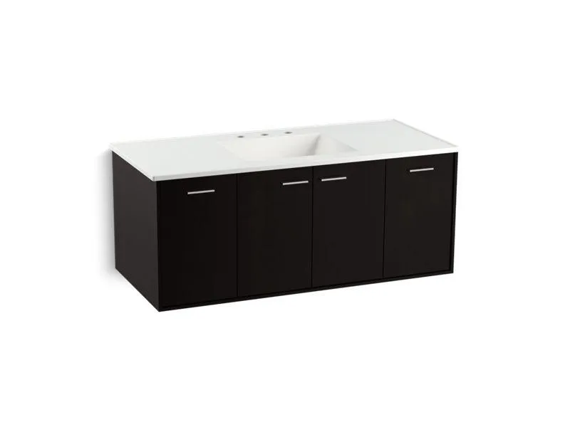 KOHLER K-99544-SD-1WA Jute 48" wall-hung bathroom vanity cabinet with 2 doors and 2 drawers, split top drawer