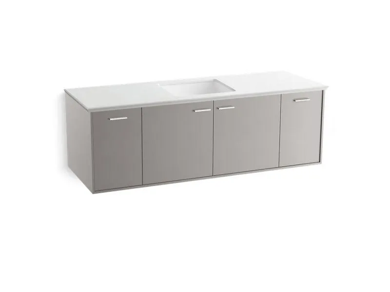 KOHLER K-99546-1WA Jute 60" wall-hung bathroom vanity cabinet with 2 doors and 2 drawers