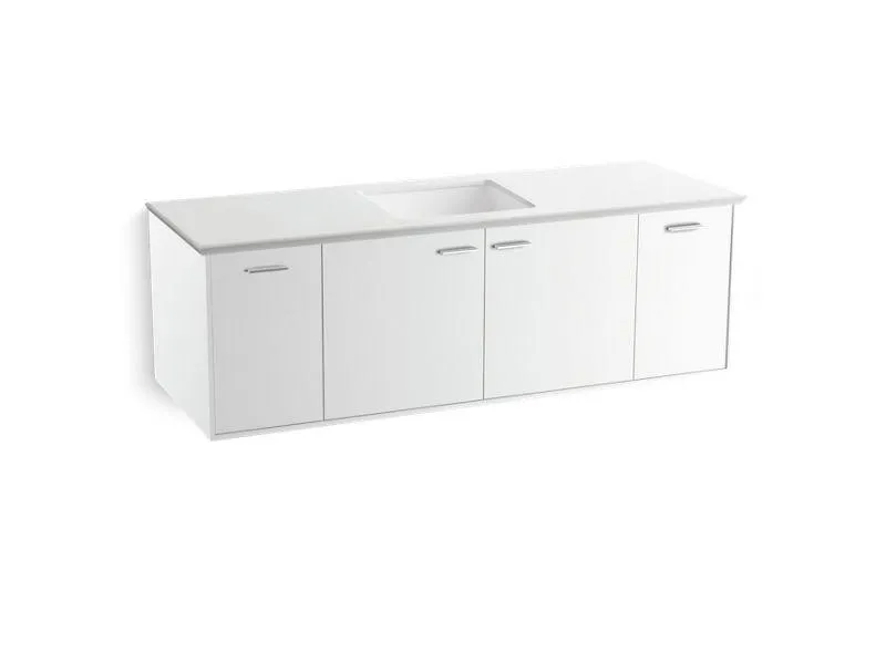 KOHLER K-99546-1WA Jute 60" wall-hung bathroom vanity cabinet with 2 doors and 2 drawers
