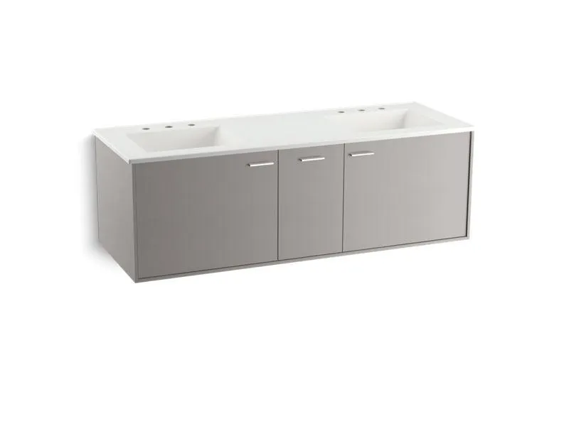 KOHLER K-99548-SD-1WA Jute 60" wall-hung bathroom vanity cabinet with 2 doors and 1 split drawer