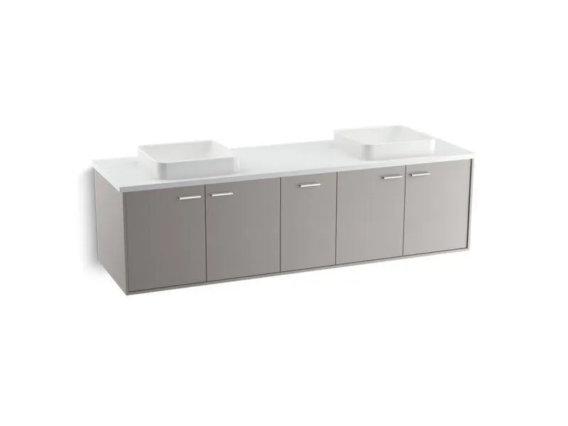 KOHLER K-99550-SD-1WA Jute 72" wall-hung bathroom vanity cabinet with 4 doors and 1 split drawer