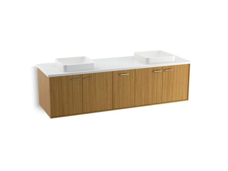 KOHLER K-99550-SD-1WA Jute 72" wall-hung bathroom vanity cabinet with 4 doors and 1 split drawer