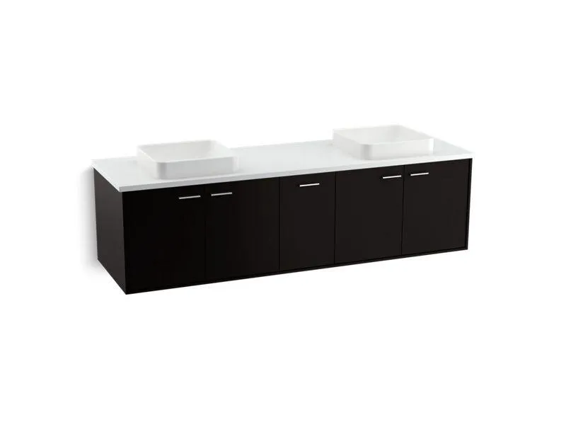 KOHLER K-99550-SD-1WA Jute 72" wall-hung bathroom vanity cabinet with 4 doors and 1 split drawer