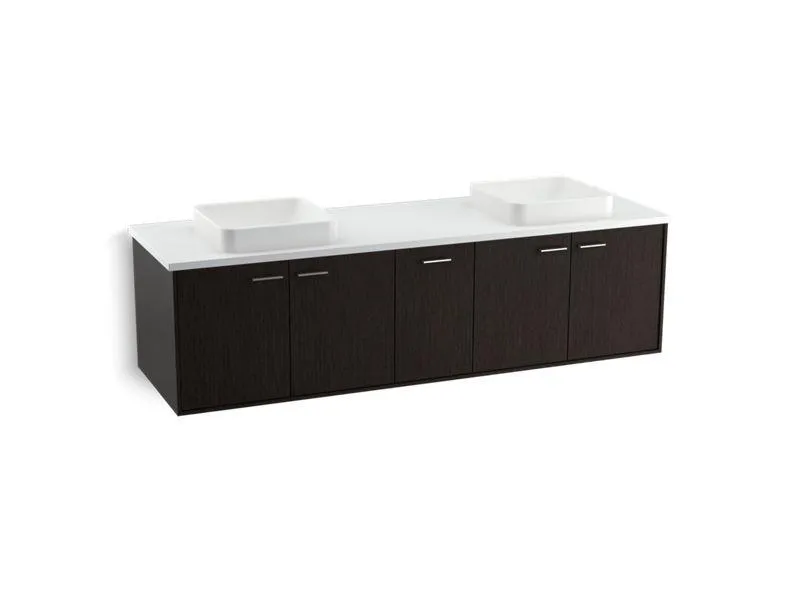 KOHLER K-99550-SD-1WA Jute 72" wall-hung bathroom vanity cabinet with 4 doors and 1 split drawer